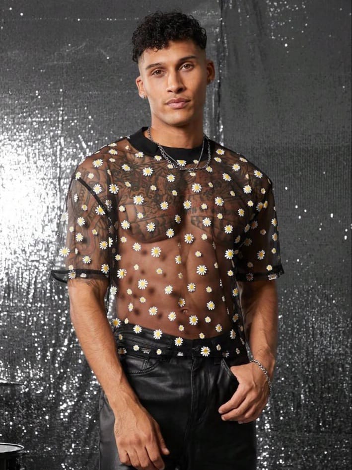 Bonga Boys sheer sexy cropped short sleeve tshirt